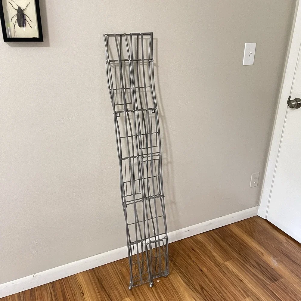 Y2K Metal Wave DVD Video Game Xbox PlayStation Blu-Ray Storage Rack Tower Shelf